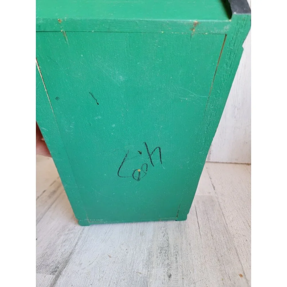 Vintage wooden Santa claus carrying box home decor xmas‎